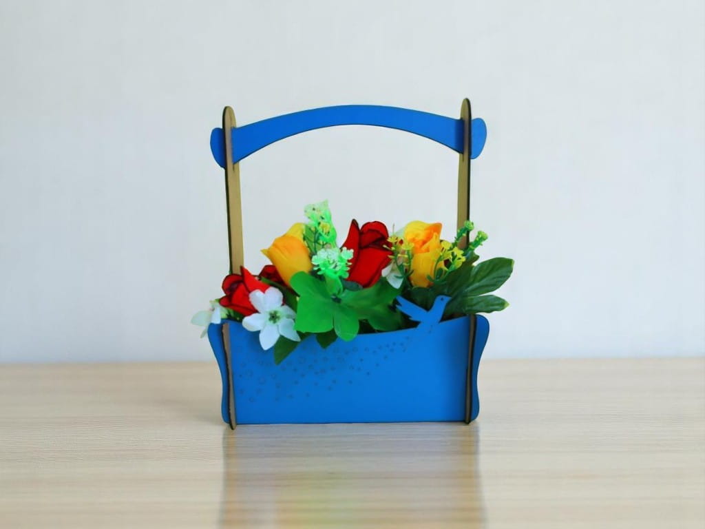 Laser Cut Decorative Flower Basket