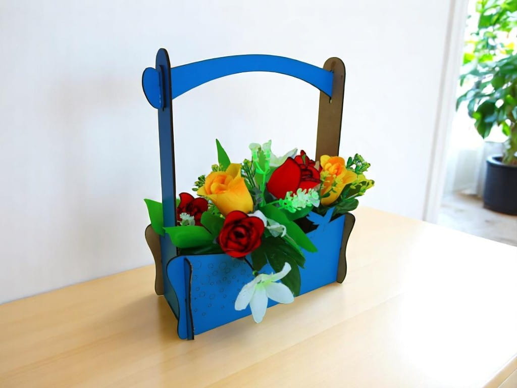 Laser Cut Decorative Flower Basket
