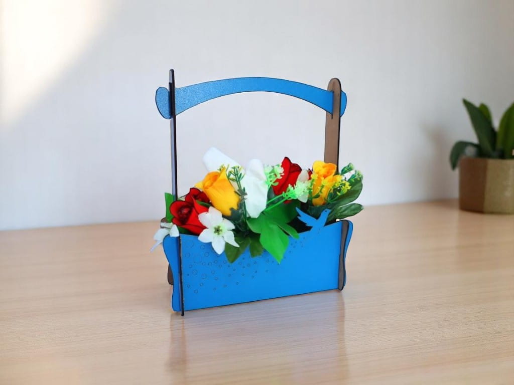 Laser Cut Decorative Flower Basket
