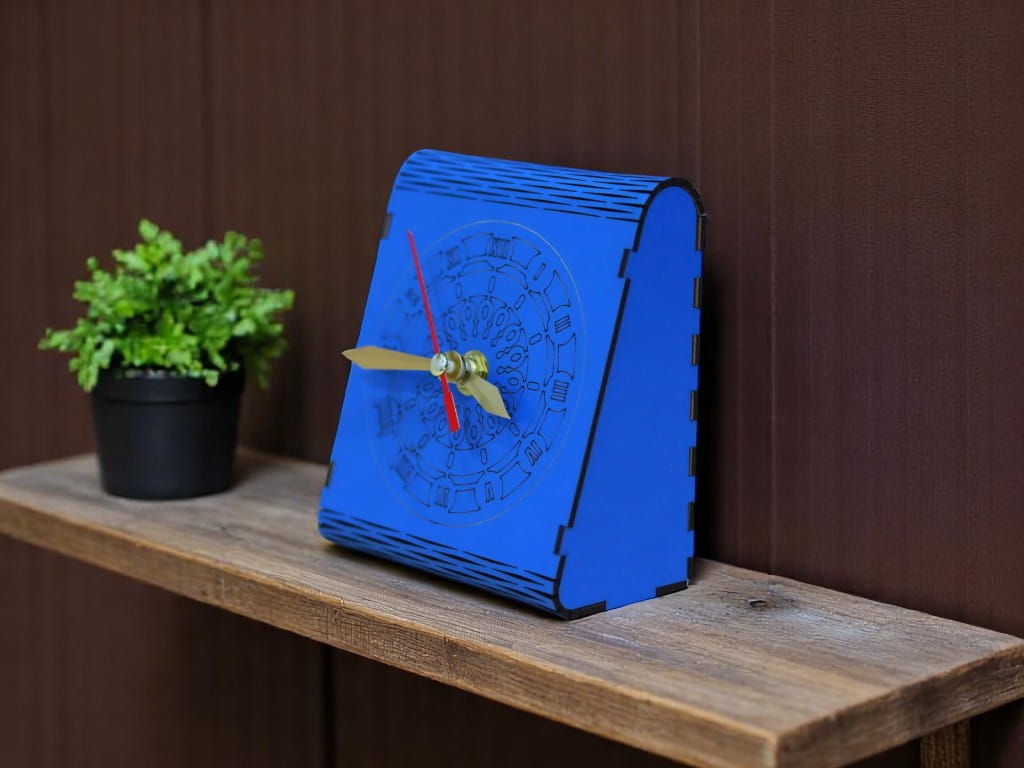 Laser Cut Wooden Decorative Desk Clock