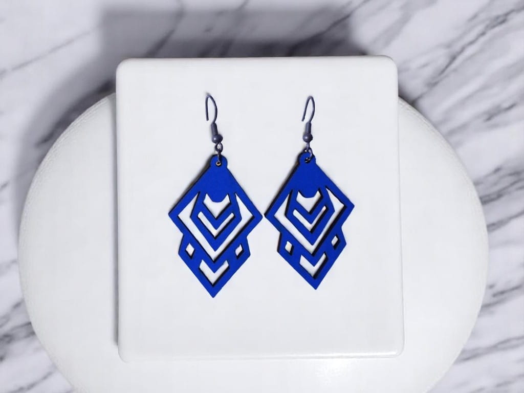 Laser Cut Simple Wooden Earrings for Women