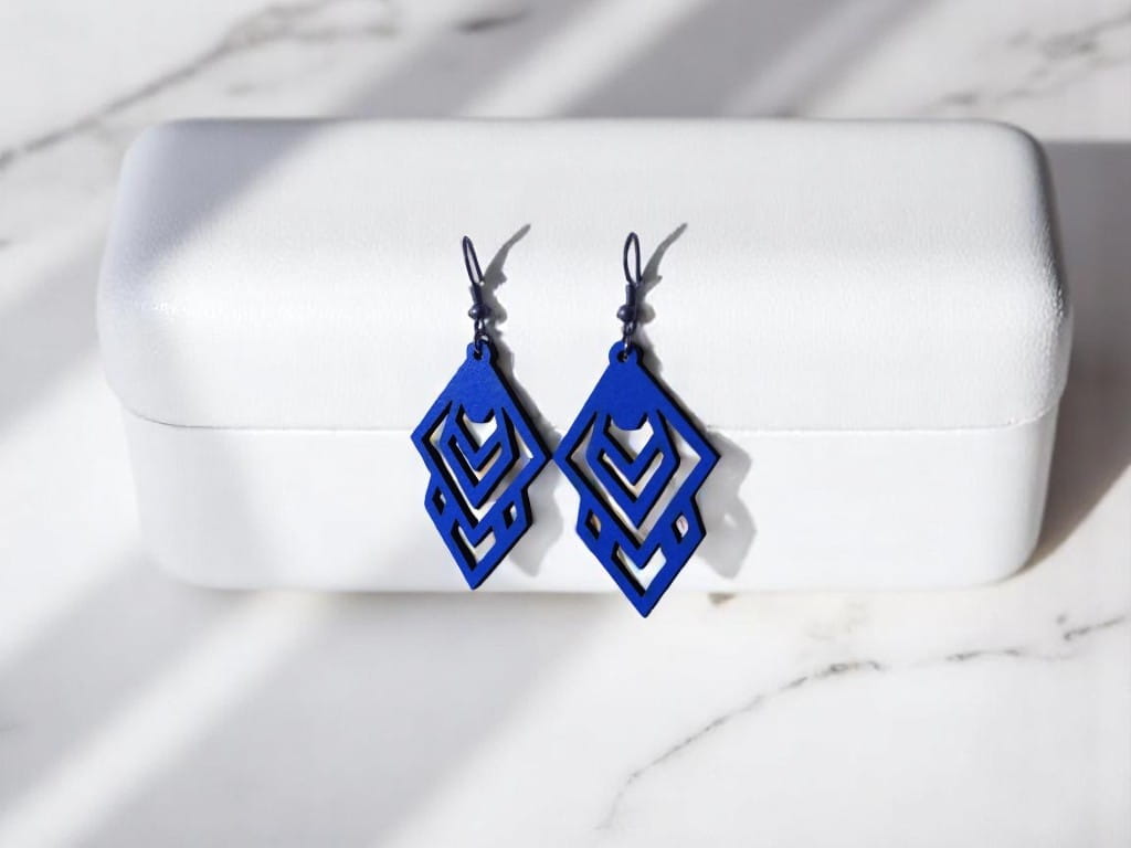 Laser Cut Simple Wooden Earrings for Women