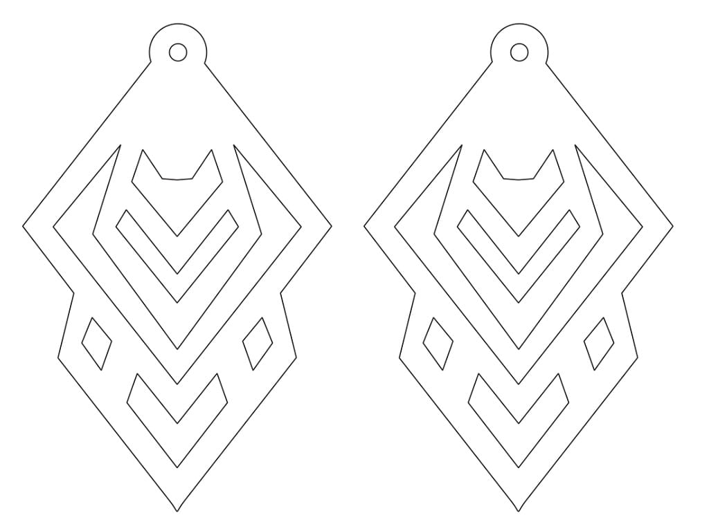 Laser Cut Simple Wooden Earrings for Women