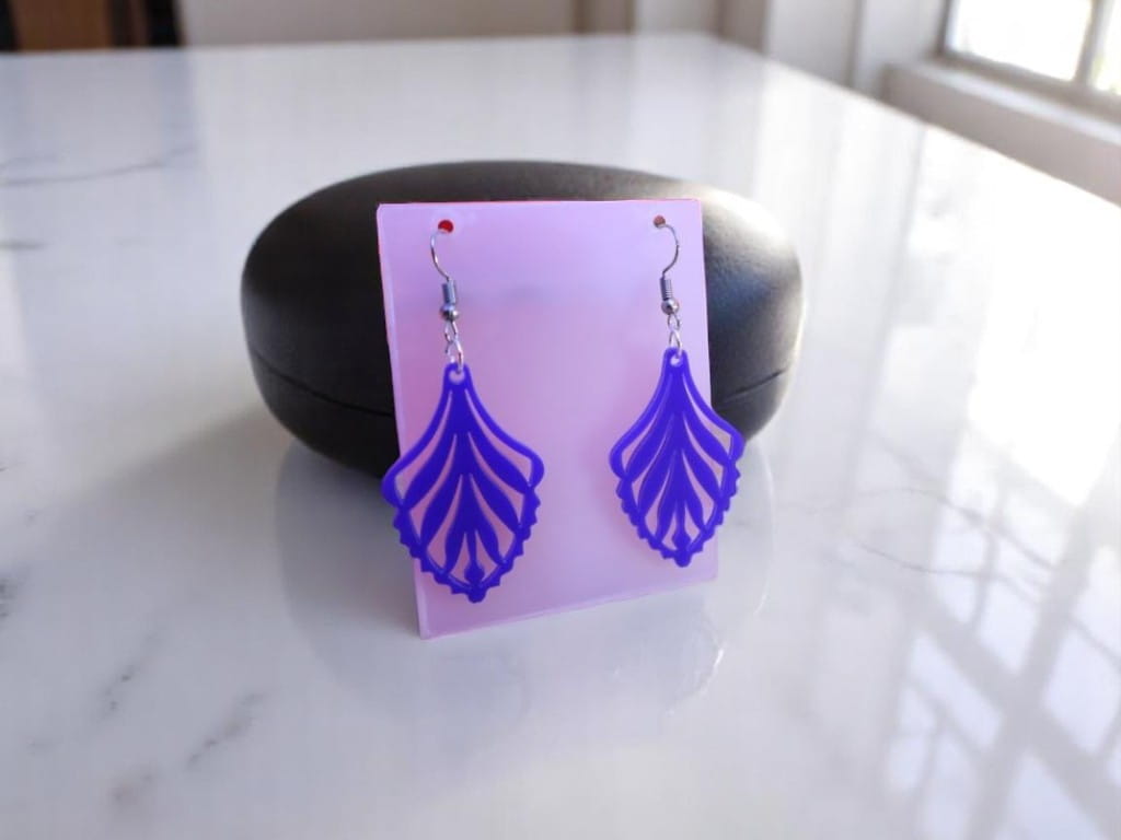 Laser Cut Wooden Floral Earrings