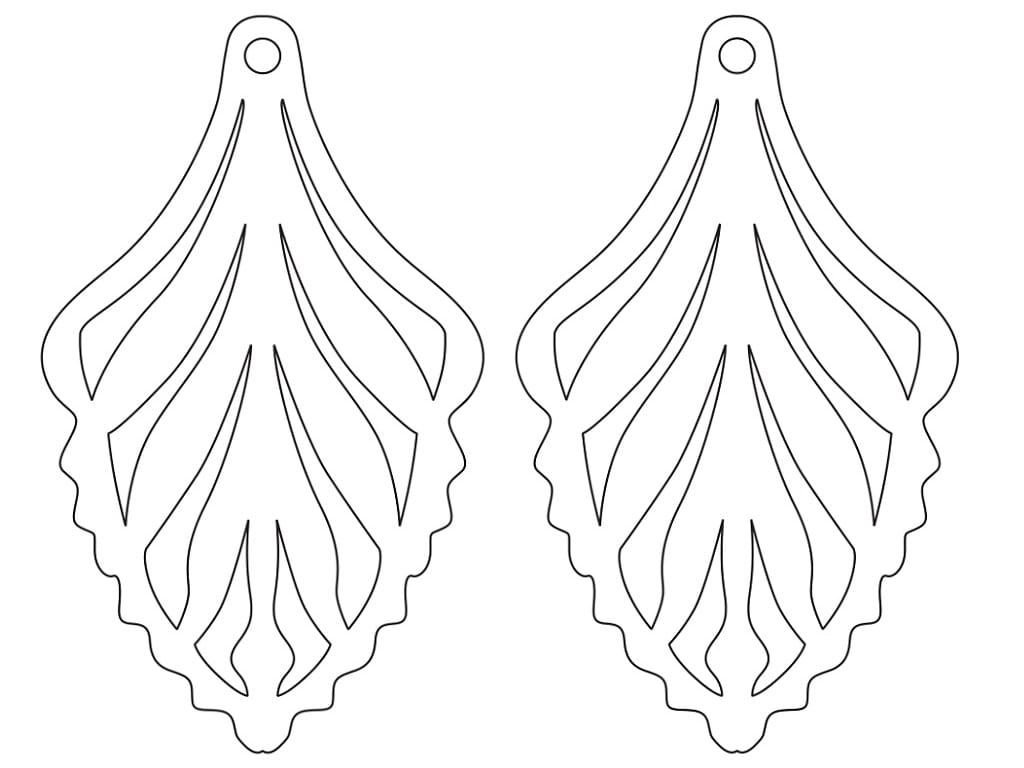 Laser Cut Wooden Floral Earrings