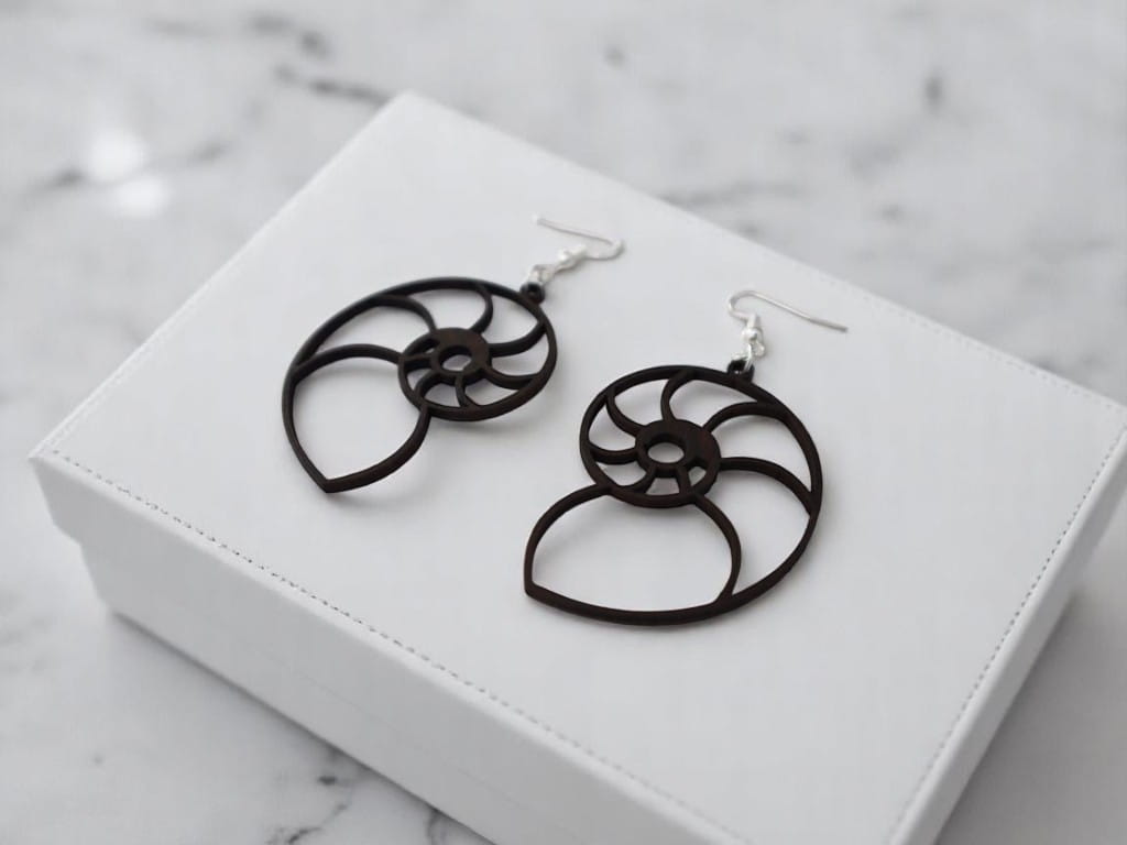 Laser Cut Nautilus Shell Earrings for Women