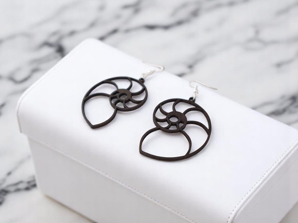 Laser Cut Nautilus Shell Earrings for Women