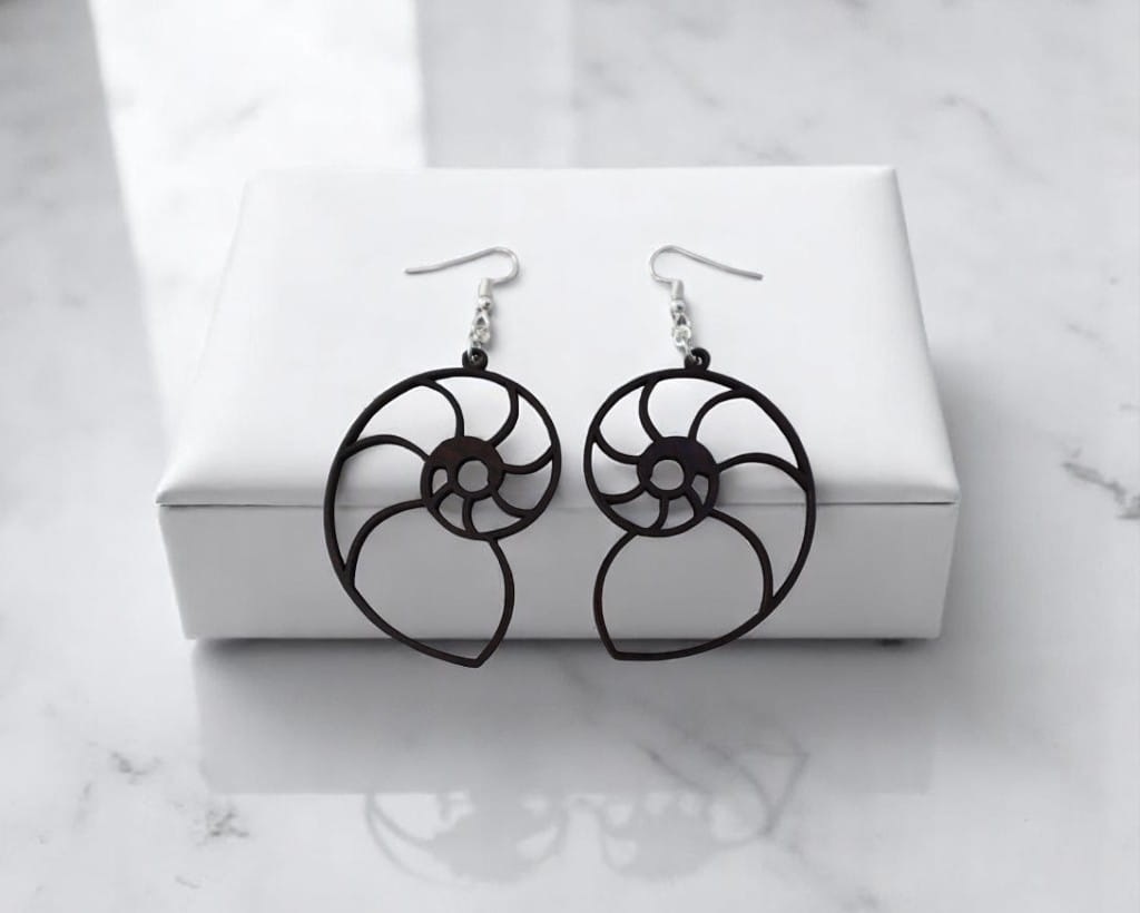 Laser Cut Nautilus Shell Earrings for Women