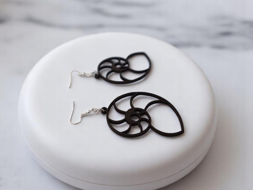 Laser Cut Nautilus Shell Earrings for Women