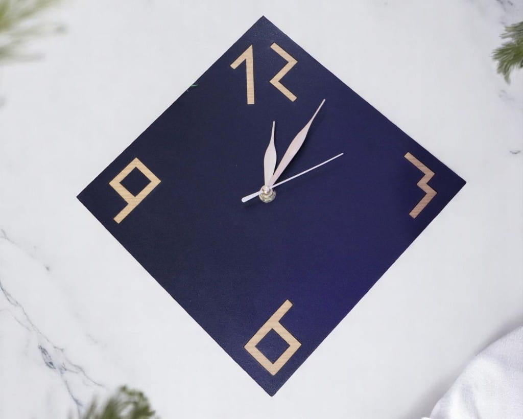 Laser Cut Stylish Number Wooden Wall Clock