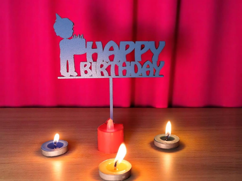 Laser Cut Happy Birthday Cake Topper