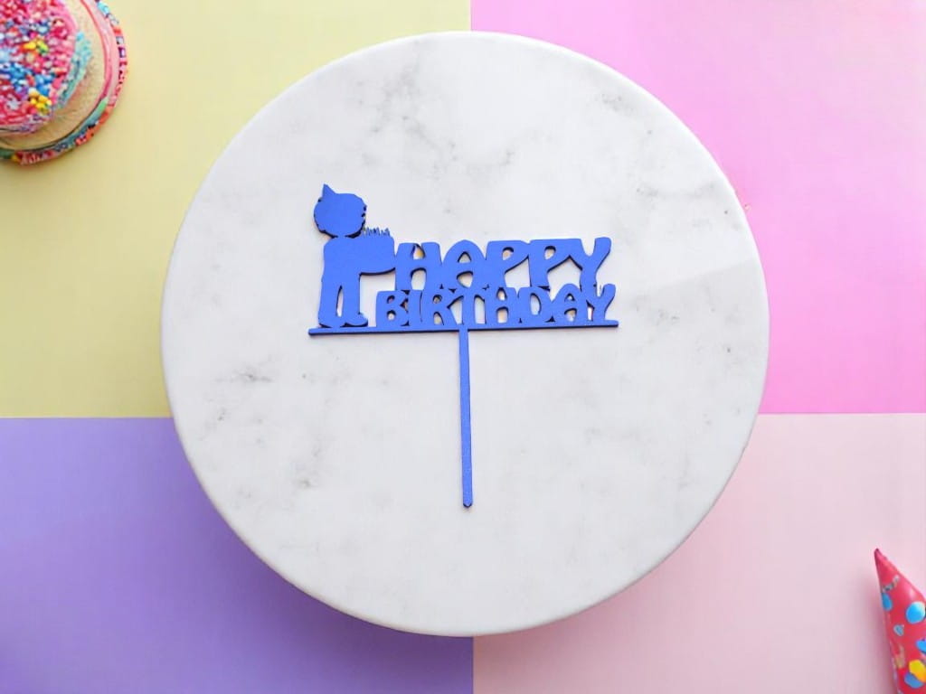 Laser Cut Happy Birthday Cake Topper