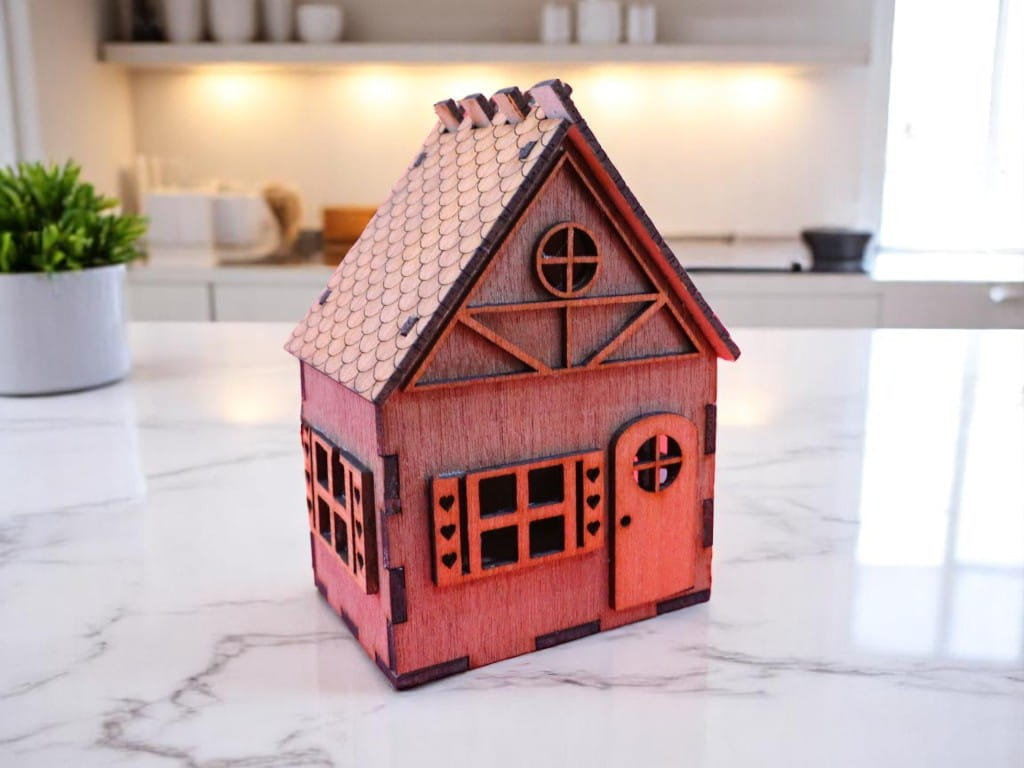 Laser Cut Tiny Wooden House Model