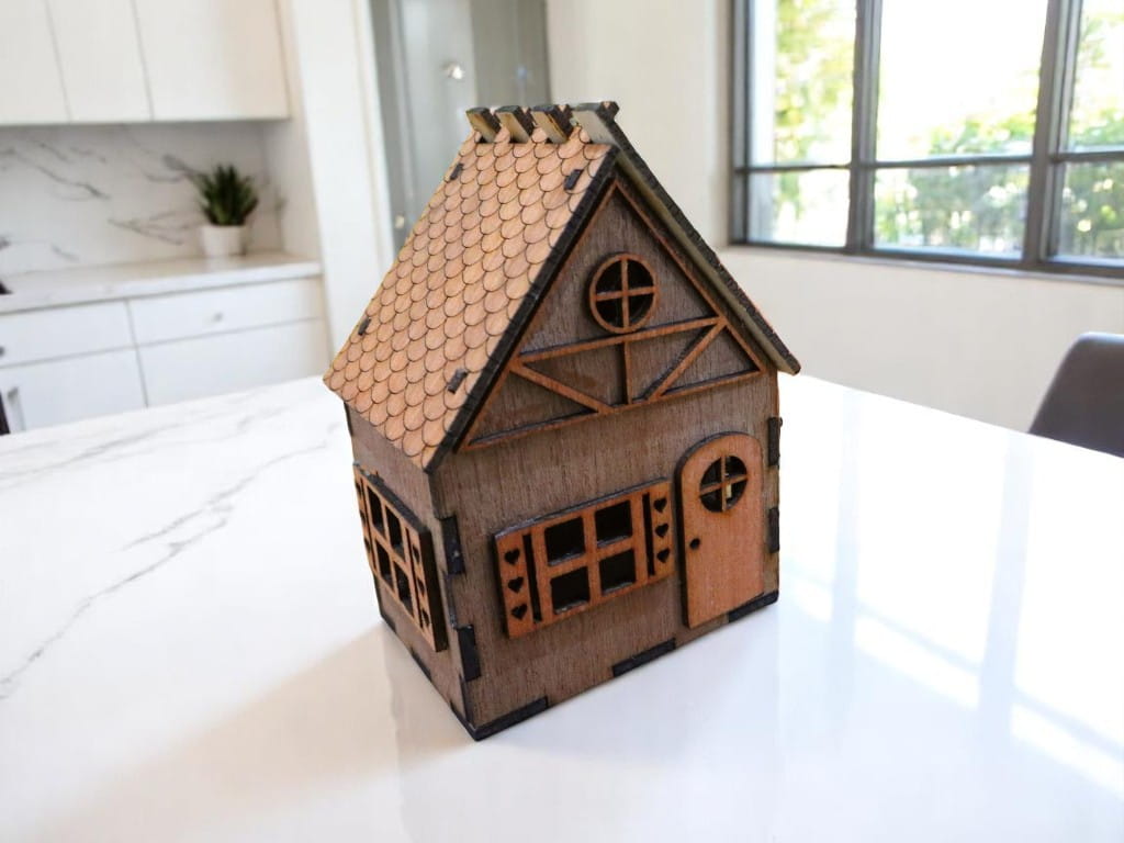 Laser Cut Tiny Wooden House Model