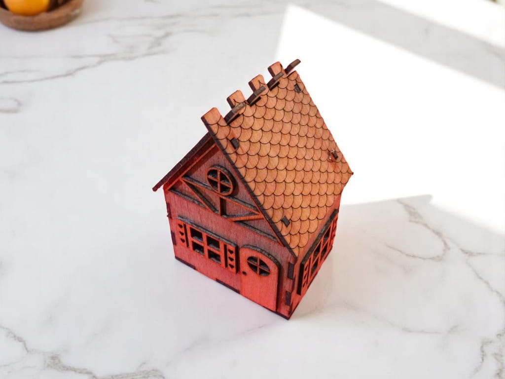 Laser Cut Tiny Wooden House Model