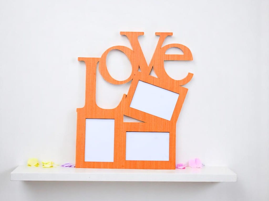 Laser Cut Love Themed Photo Frame