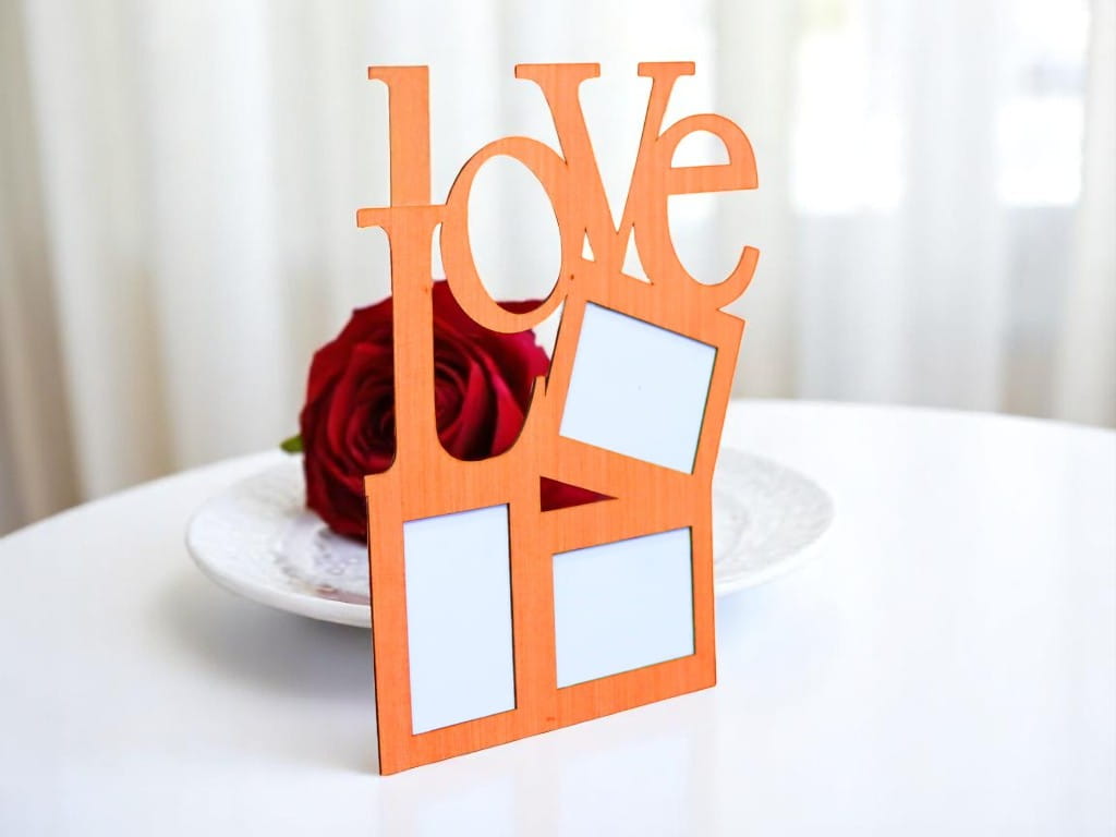 Laser Cut Love Themed Photo Frame