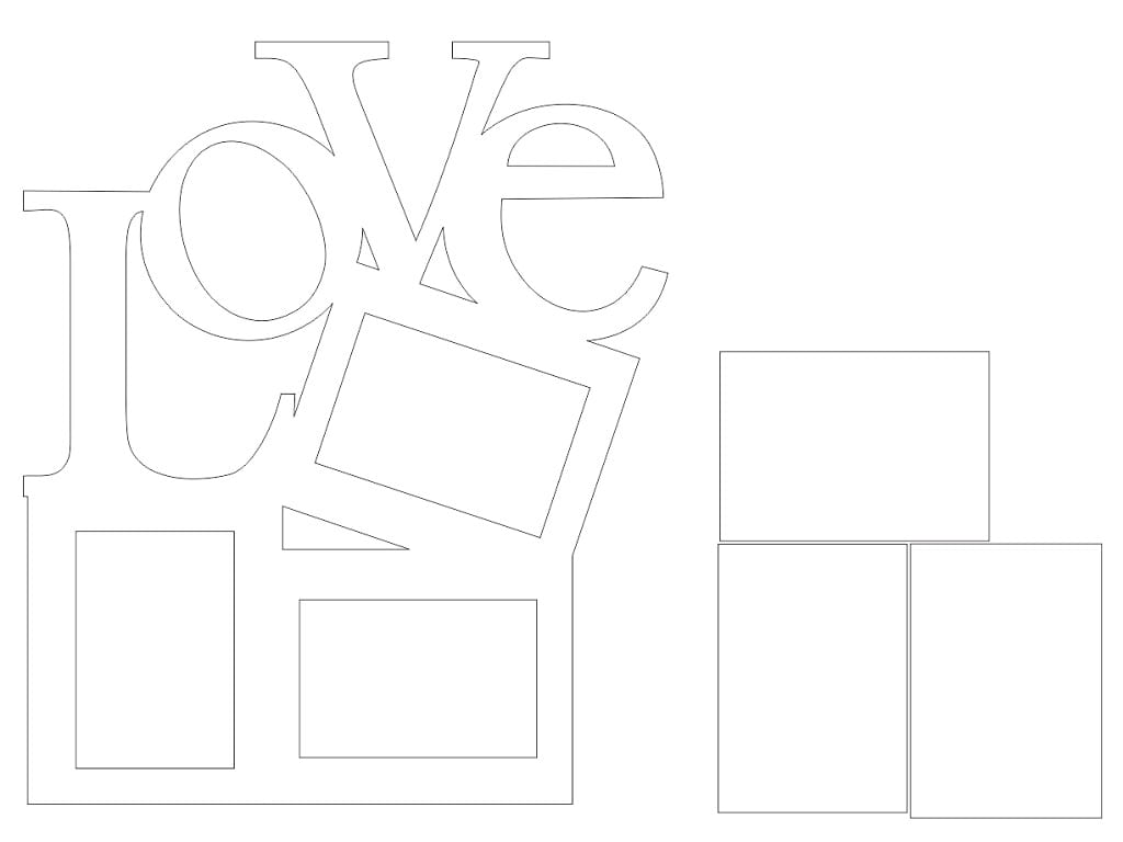 Laser Cut Love Themed Photo Frame