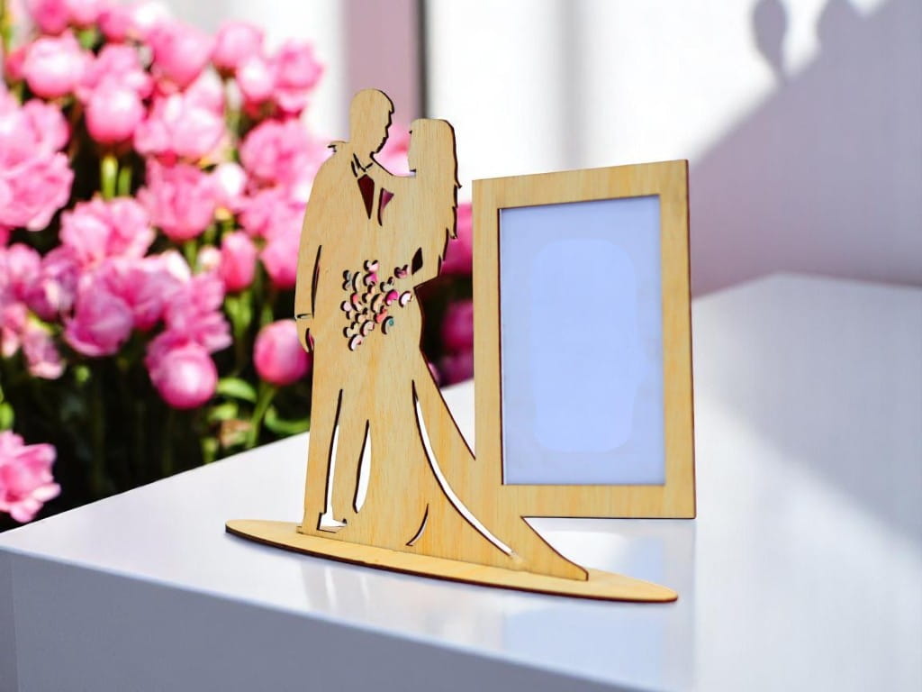 Laser Cut Wooden Wedding Photo Frame