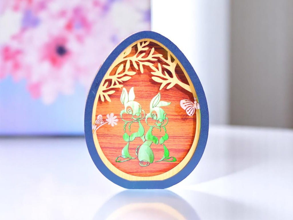 Laser Cut Decorative Easter Egg Lamp