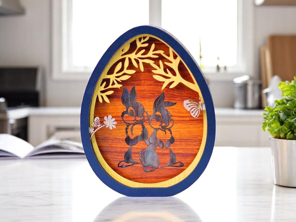 Laser Cut Decorative Easter Egg Lamp
