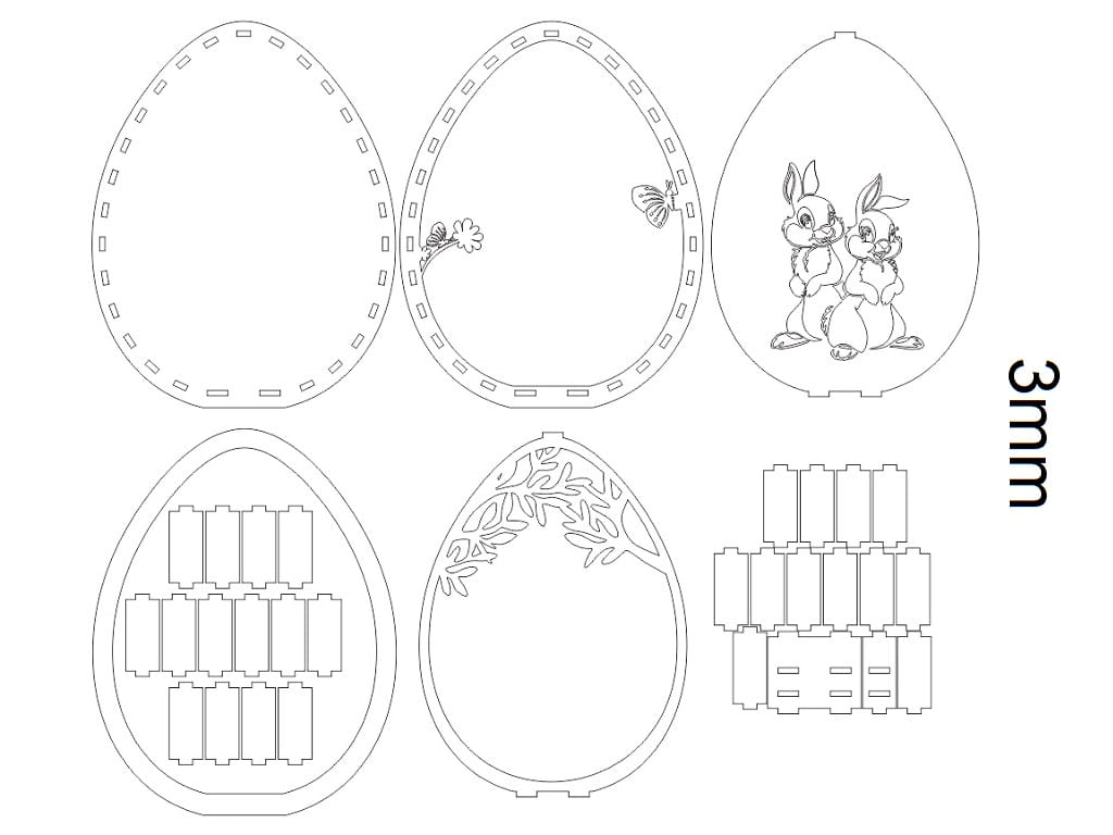 Laser Cut Decorative Easter Egg Lamp