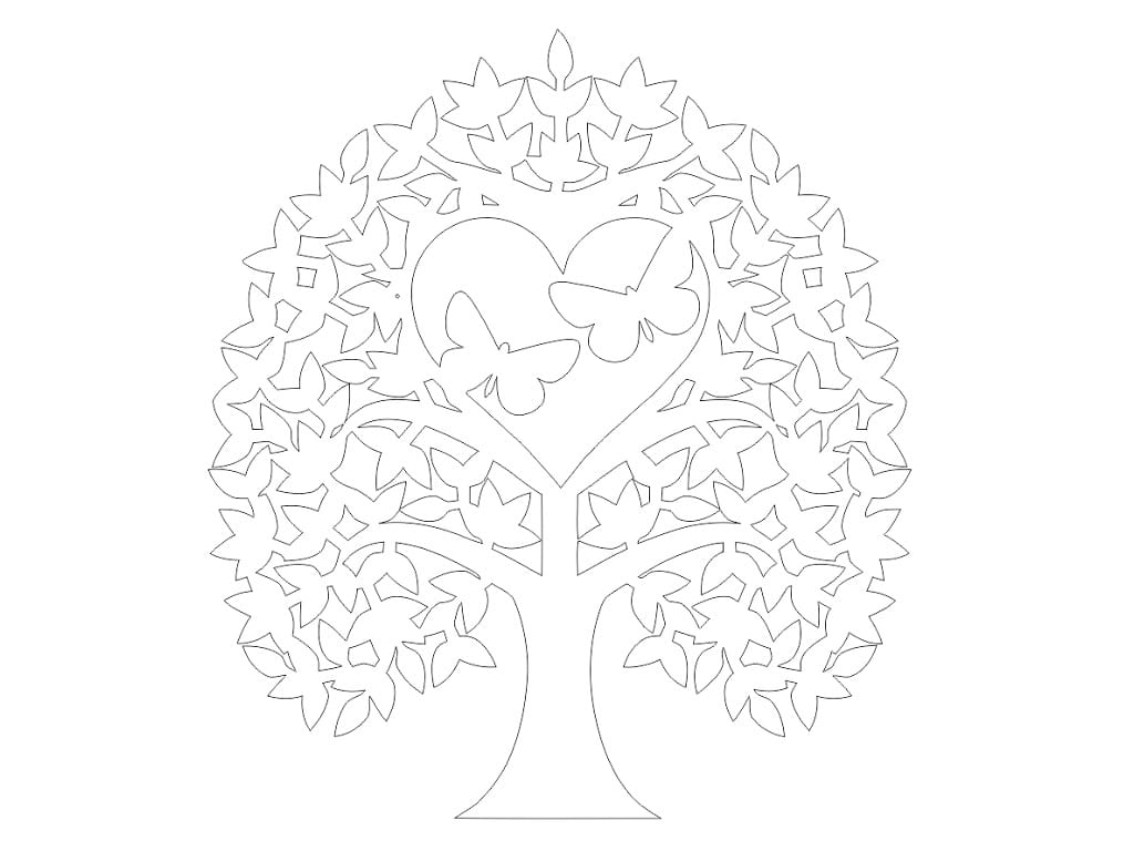 Laser Cut Heart Tree Decor for Valentines Day