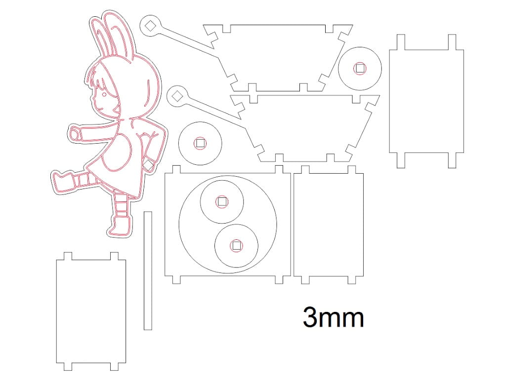 Laser Cut Easter Bunny Cart Easter Egg Holder