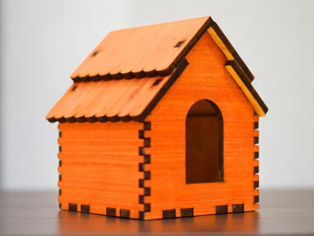 Laser Cut Wooden House for Crafting and Decoration