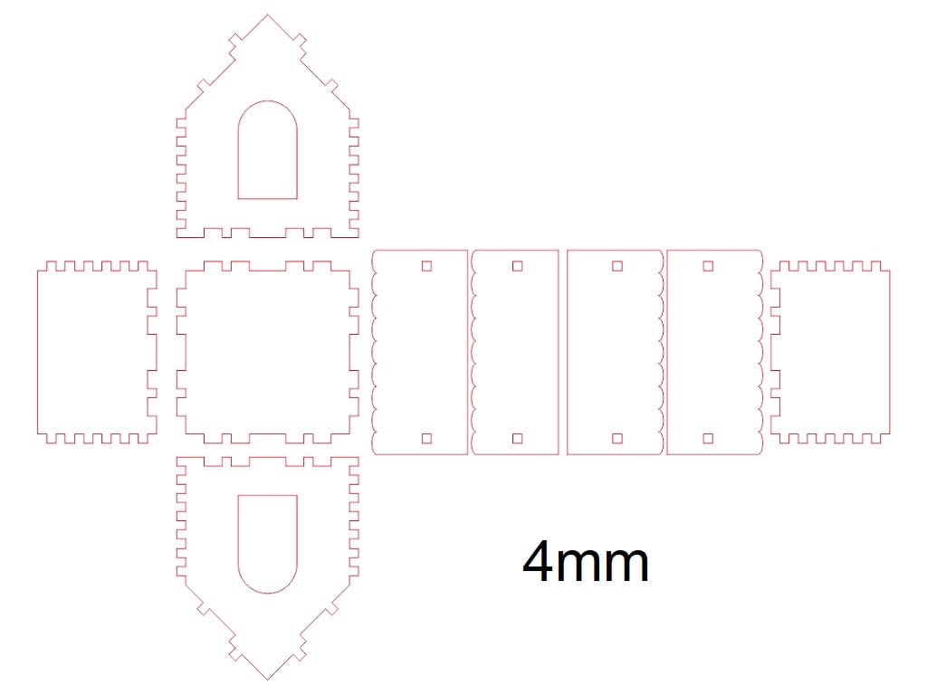 Laser Cut Wooden House for Crafting and Decoration