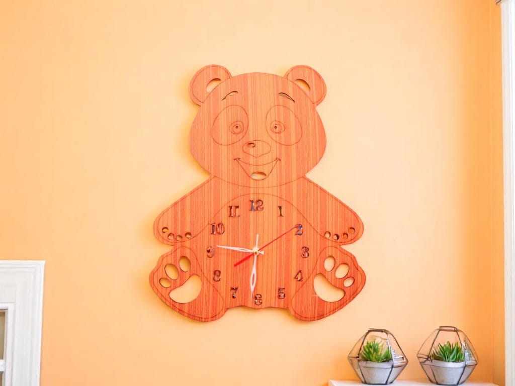 Laser Cut Teddy Bear Wall Clock