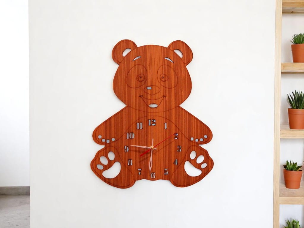 Laser Cut Teddy Bear Wall Clock