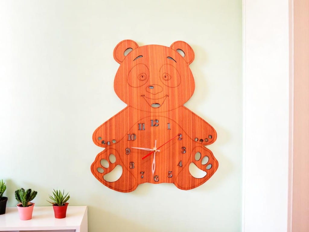 Laser Cut Teddy Bear Wall Clock