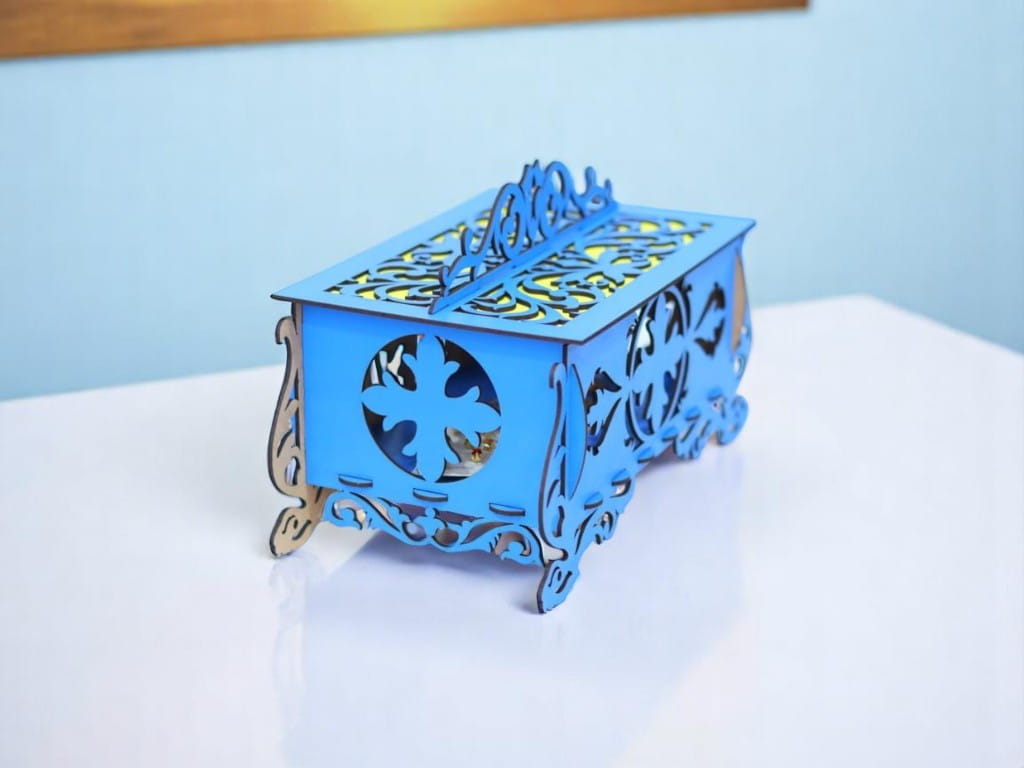 Laser Cut Decorative Jewelry Box with Lid