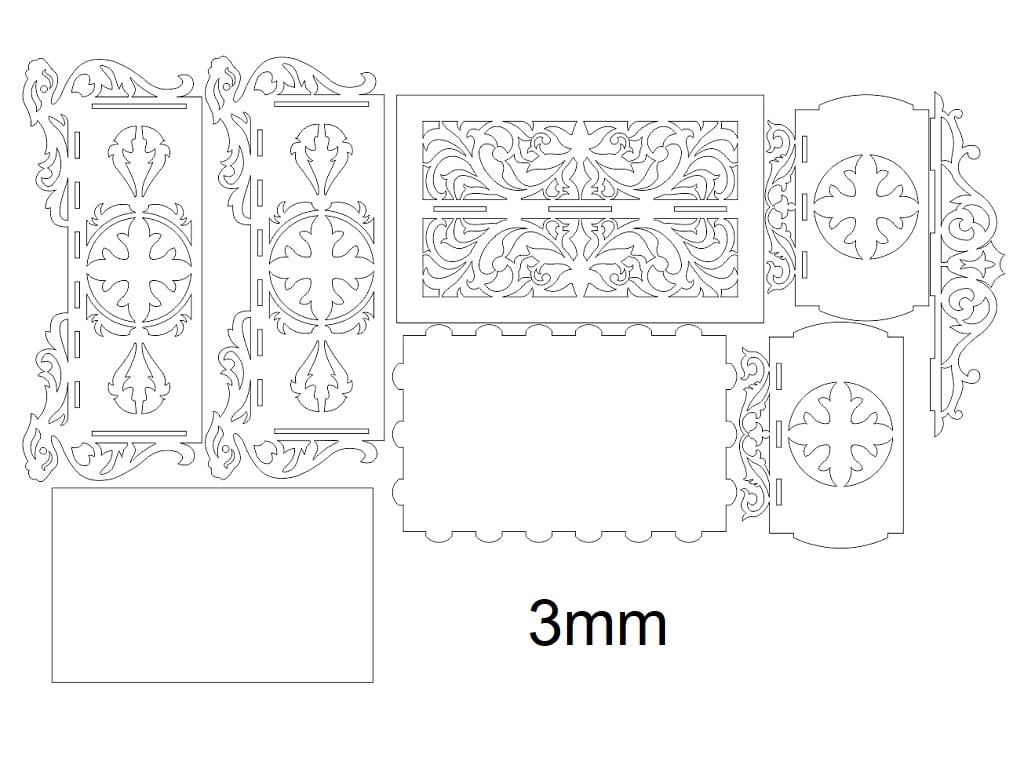 Laser Cut Decorative Jewelry Box with Lid