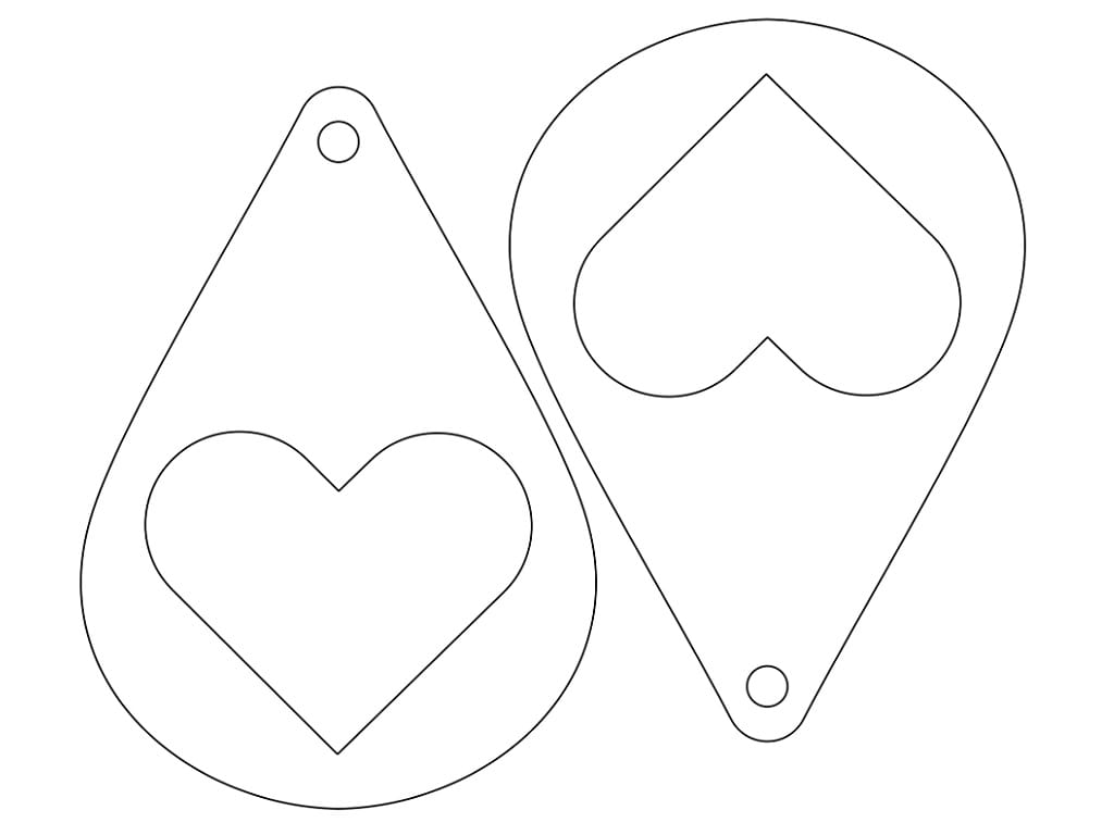 Laser Cut Teardrop Heart Dangle Earrings