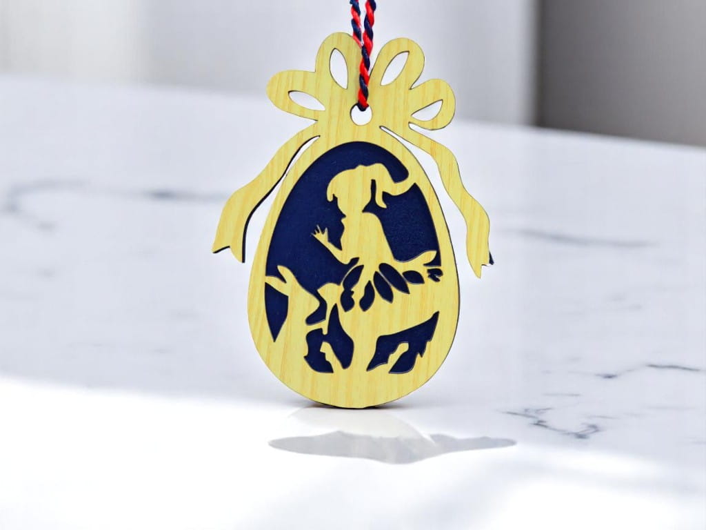 Laser Cut Easter Egg Hanging Ornament