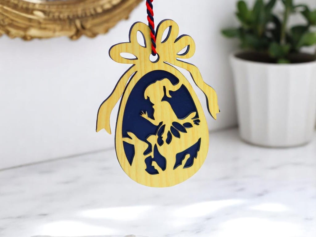 Laser Cut Easter Egg Hanging Ornament