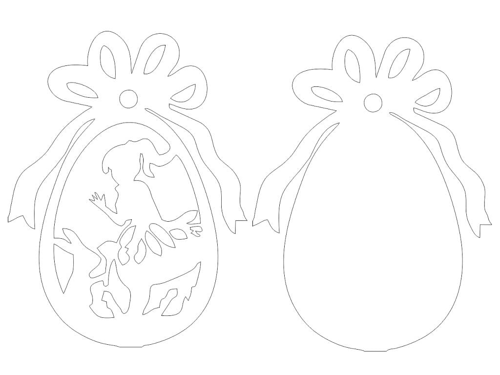 Laser Cut Easter Egg Hanging Ornament