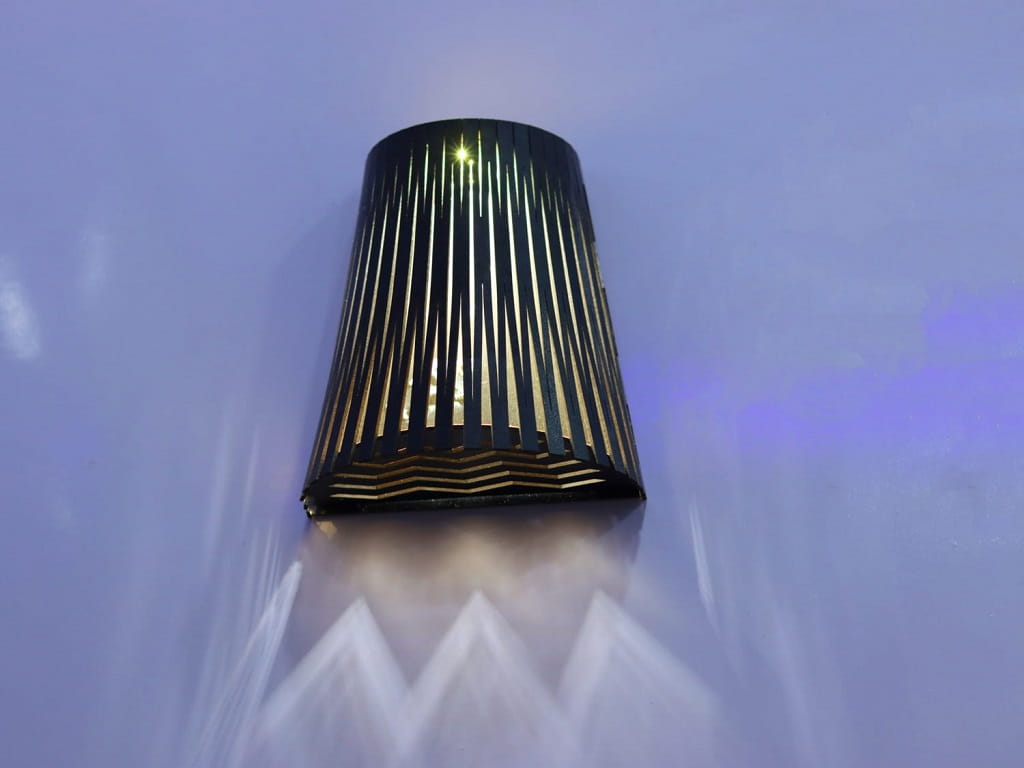 Laser Cut Wooden Wall Light Sconce Lamp