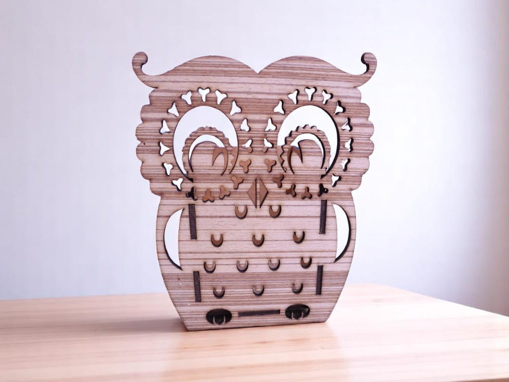 Laser Cut Owl Shaped Pencil Holder