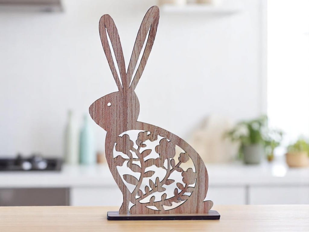 Laser Cut Wooden Easter Bunny Decoration Stand