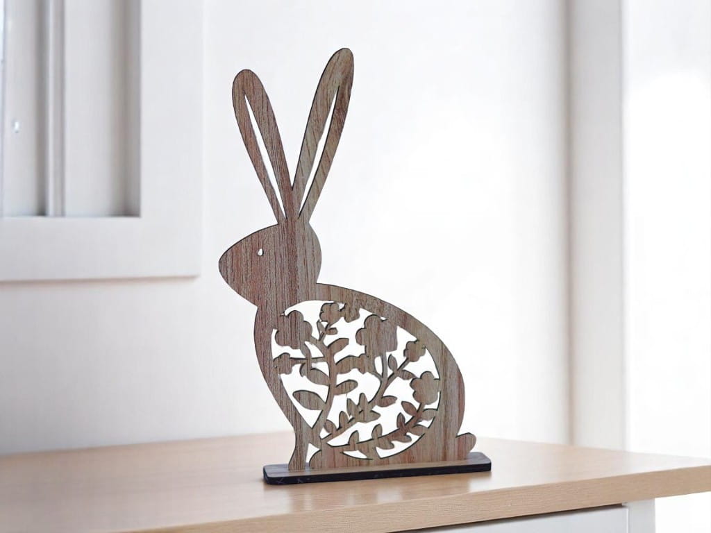 Laser Cut Wooden Easter Bunny Decoration Stand