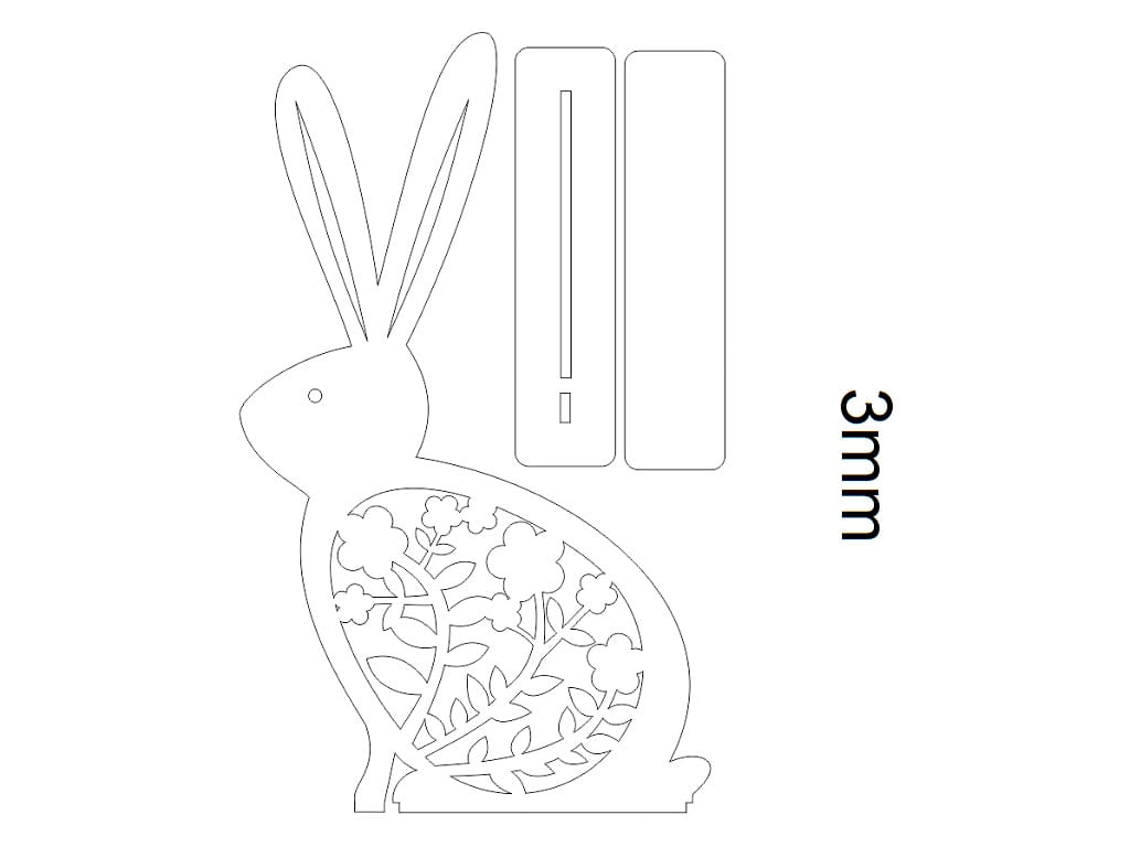 Laser Cut Wooden Easter Bunny Decoration Stand