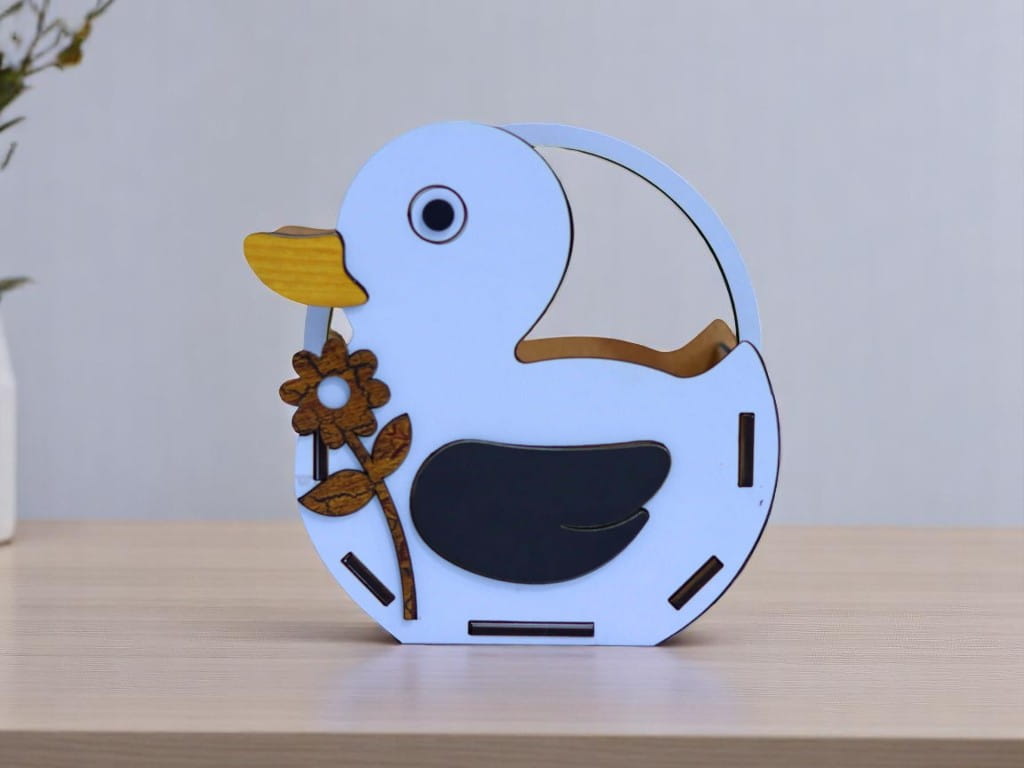 Laser Cut Wooden Duck Gift Basket