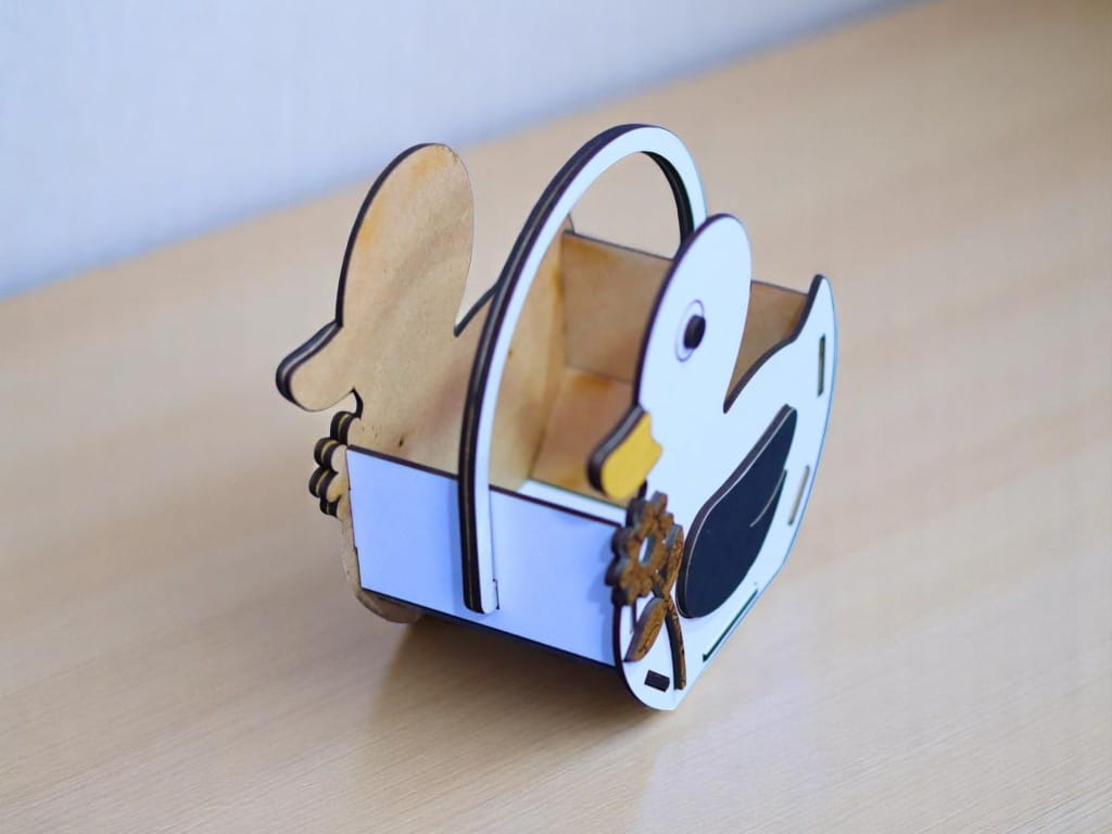 Laser Cut Wooden Duck Gift Basket