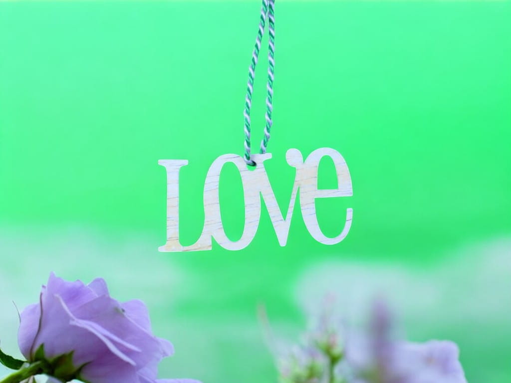 Laser Cut Love Word Hanging Ornament