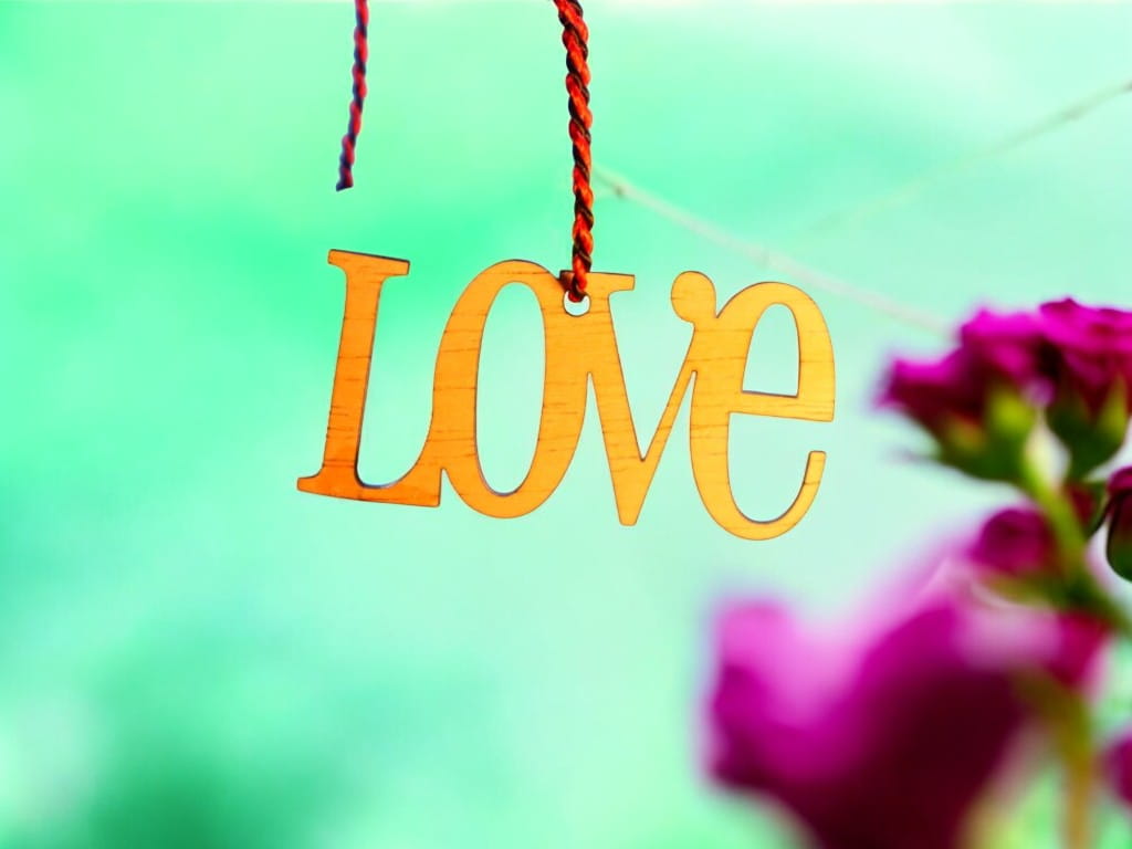 Laser Cut Love Word Hanging Ornament
