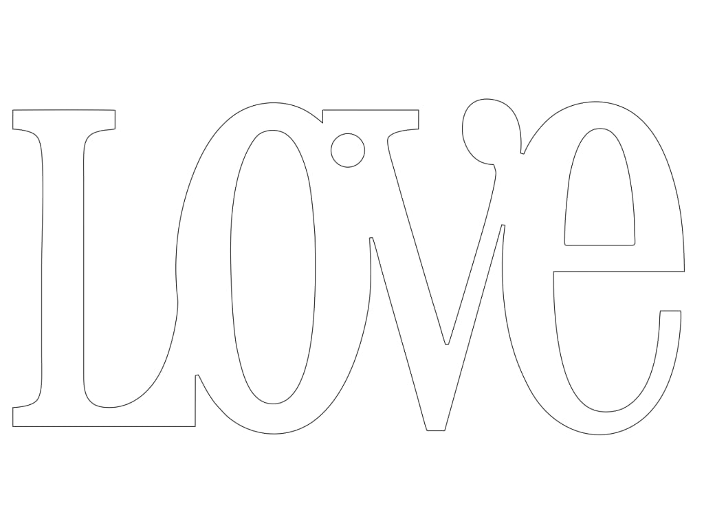 Laser Cut Love Word Hanging Ornament