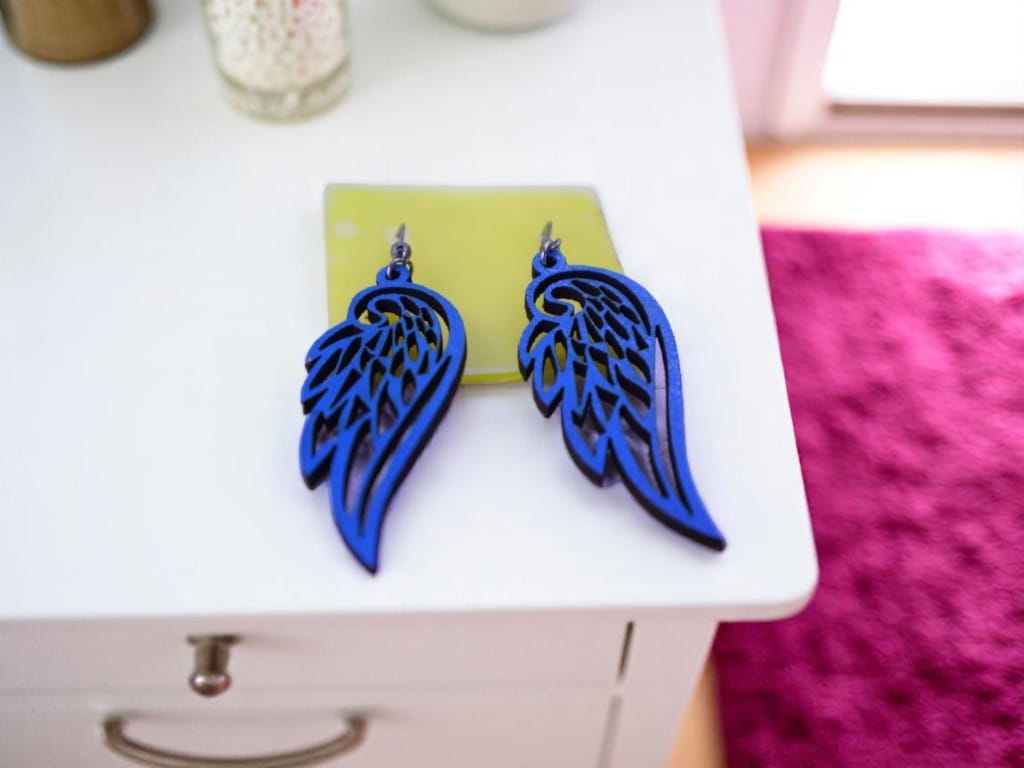 Laser Cut Angel Wing Earrings